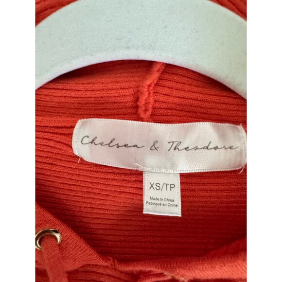 Chelsea & Theodore DOlman Sleeve Sweater Orange Size XS Hoodie - Picture 5 of 7